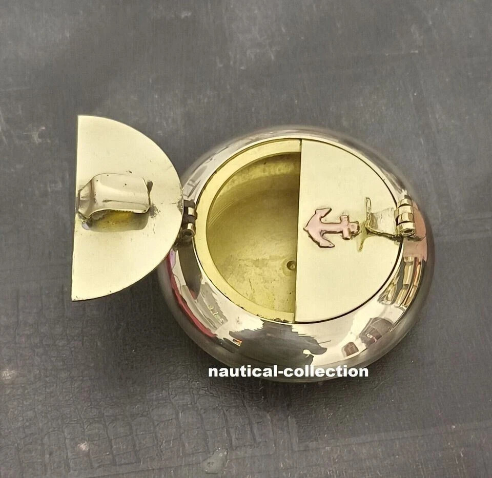 Handmed Vintage Brass Ashtray Cigar Cigarette Tobacco Marine Art Anchor, Gift