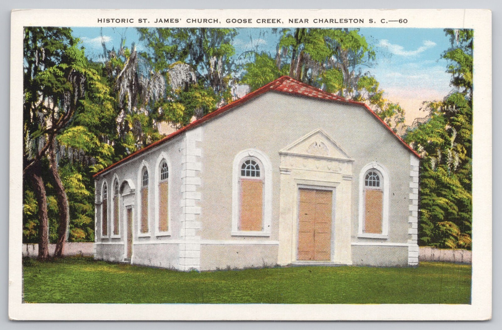 1915-30 Postcard Historic St James Church Goose Creek Near Charleston SC