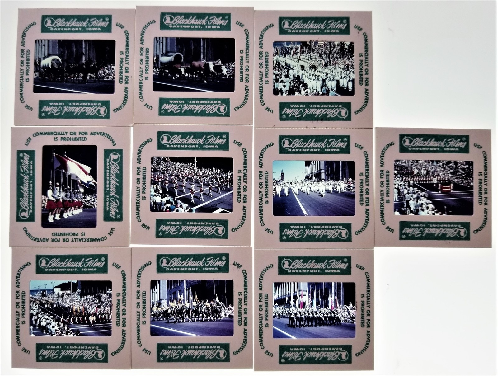 1964 antique MILWAUKEE CIRCUS PARADE PHOTO SLIDES lot 10pc #81-90 