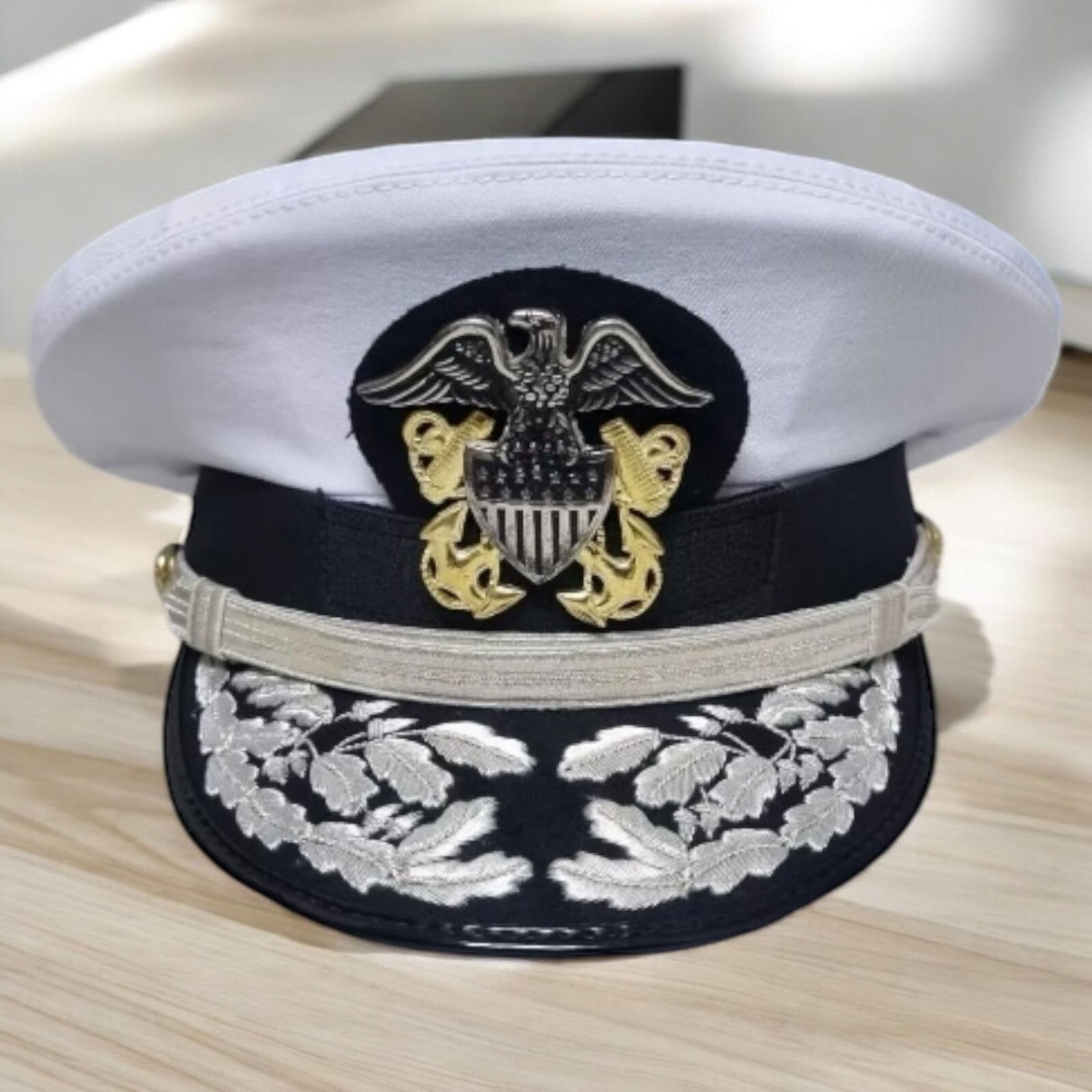 New WWll US Navy Officer Hat , US Navy Admiral Cap Repro In All Sizes