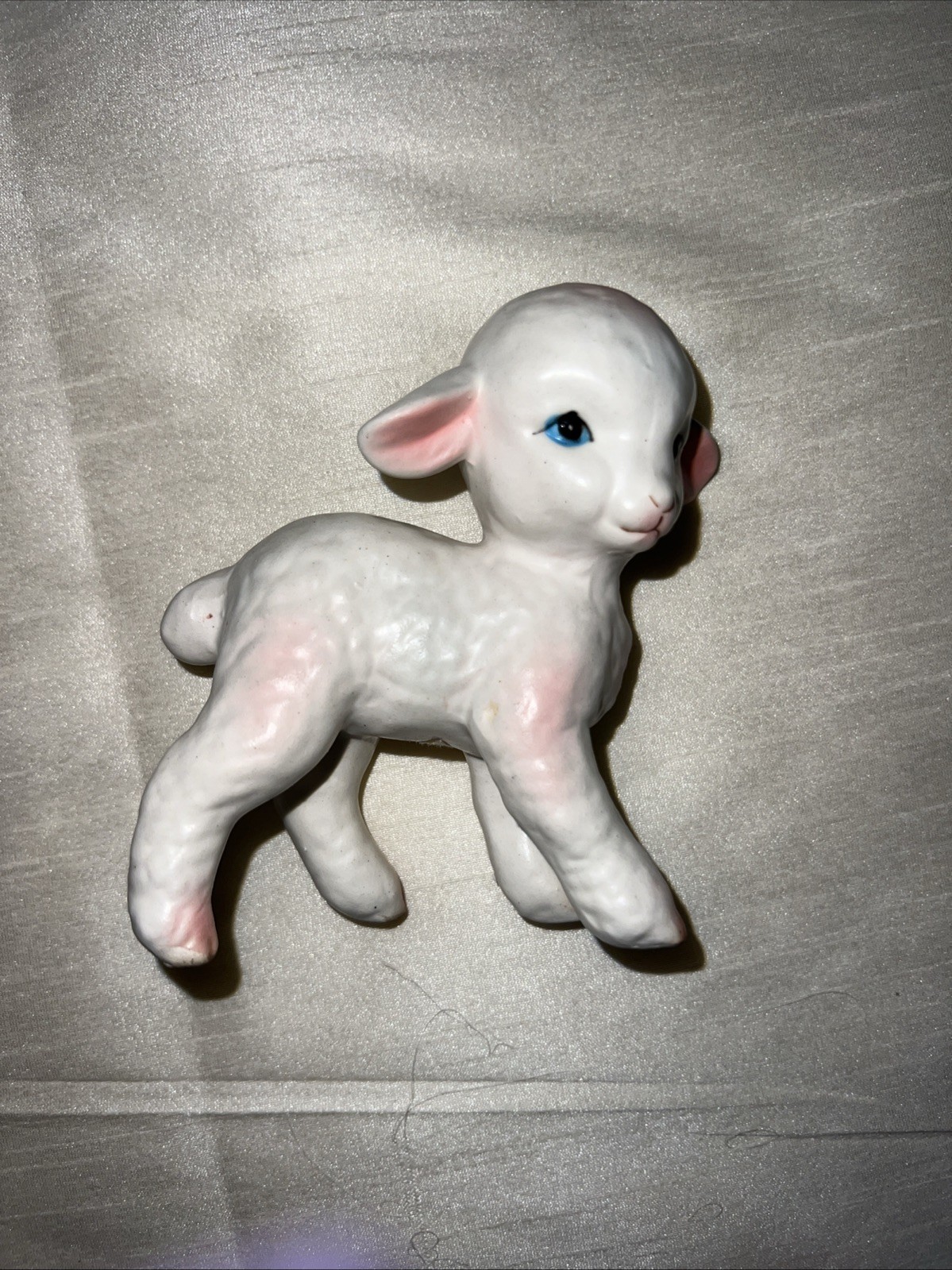 Mid Century Lefton Lamb Figurine Ceramic White Easter Vintage Sweet Baby
