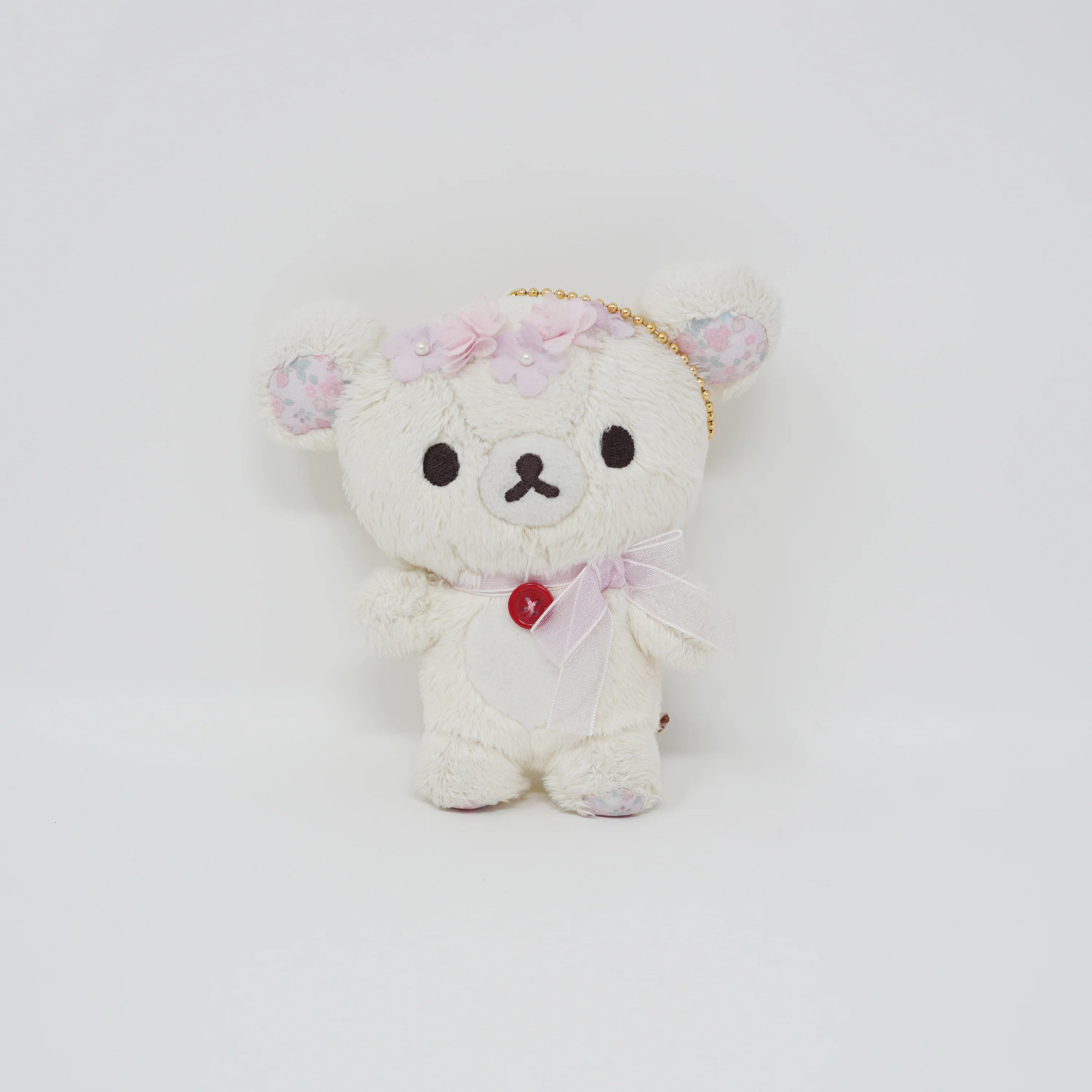 (No Tags) 2016 Lavender Floral Korilakkuma Plush Keychain - Rilakkuma - San-X