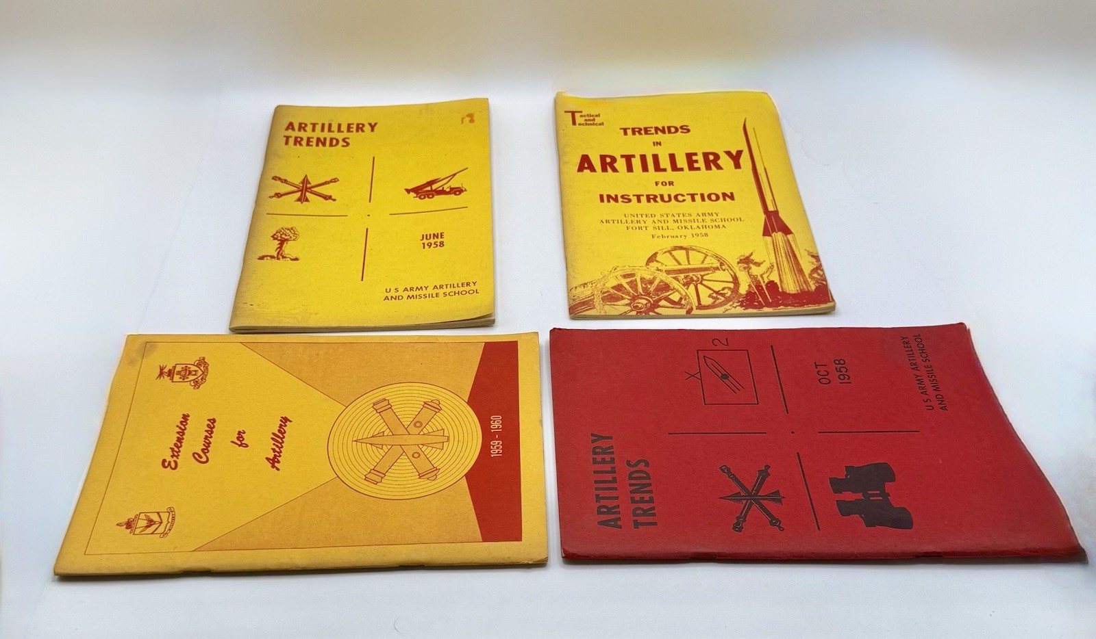 Vintage 1958-60 U.S. Army Artillery Trends Fort Sill Missile School 4 Book Lot