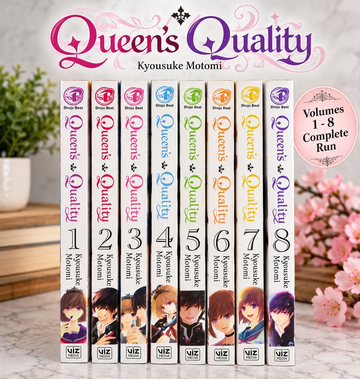 Queen\'s Quality Manga Vol 1-8 Lot Kyousuke Motomi VIZ Shojo Beat English