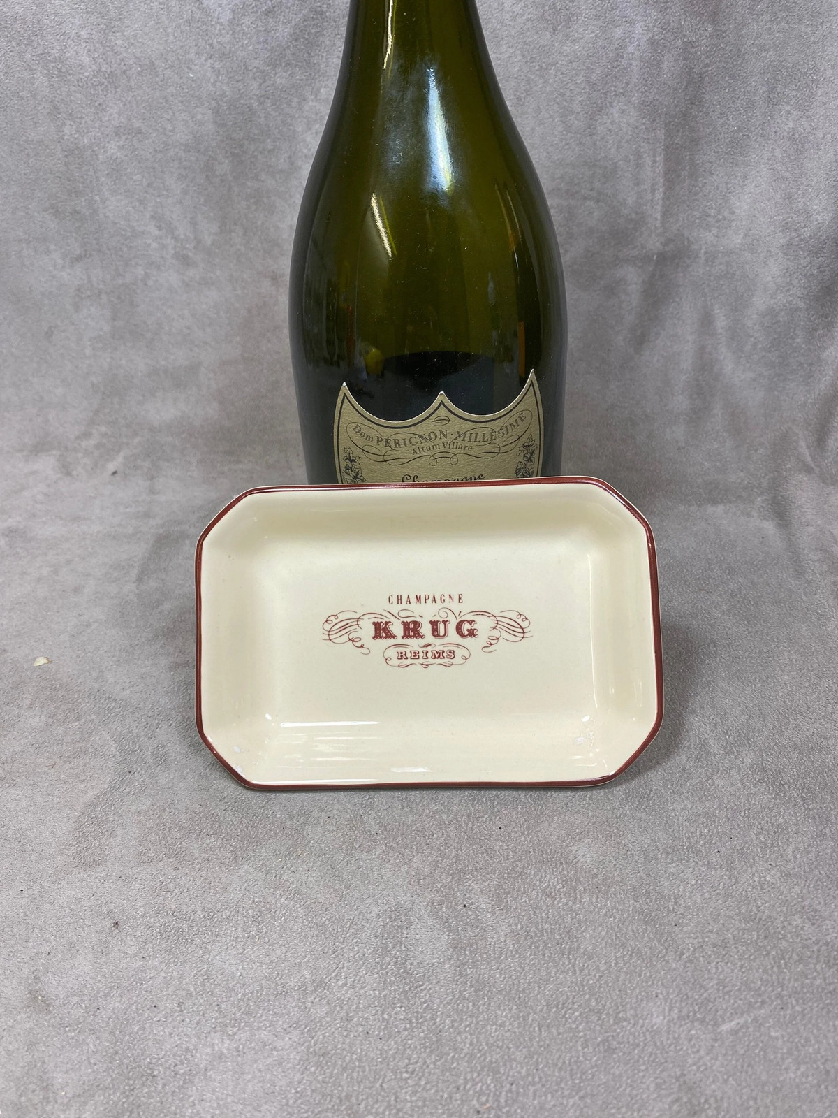 Vintage Krug Villenauxe Champagne Ceramic Ashtray Krug Made in France