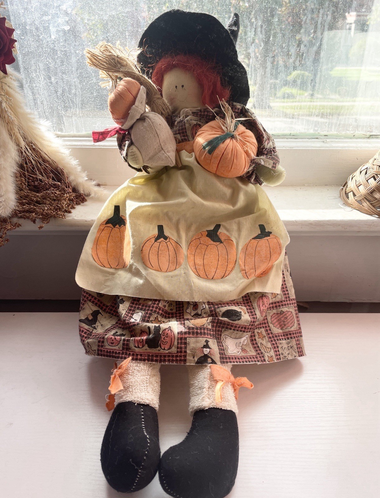 Vintage 1996 Spooky Hollow Witch Doll 22” Primitive Halloween Original Tag