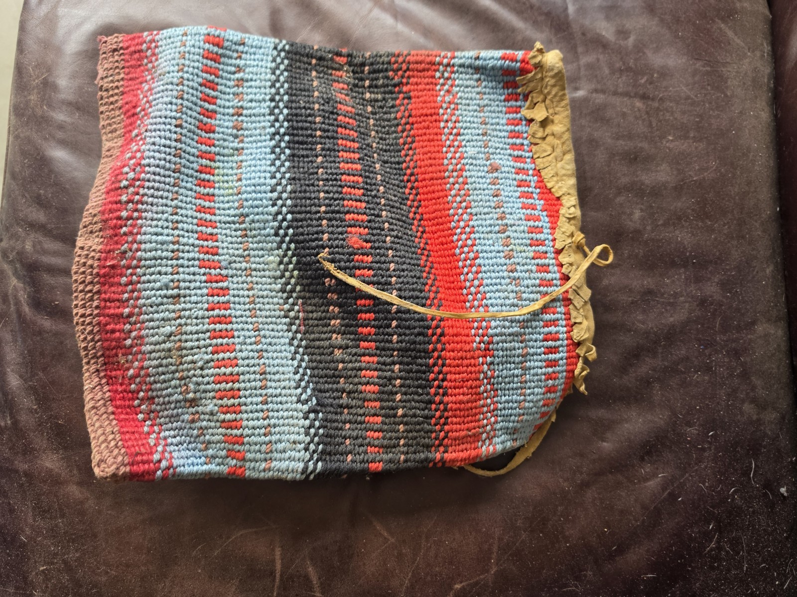 Vintage Hand Woven Native American Bag 11 × 11 Inches Long