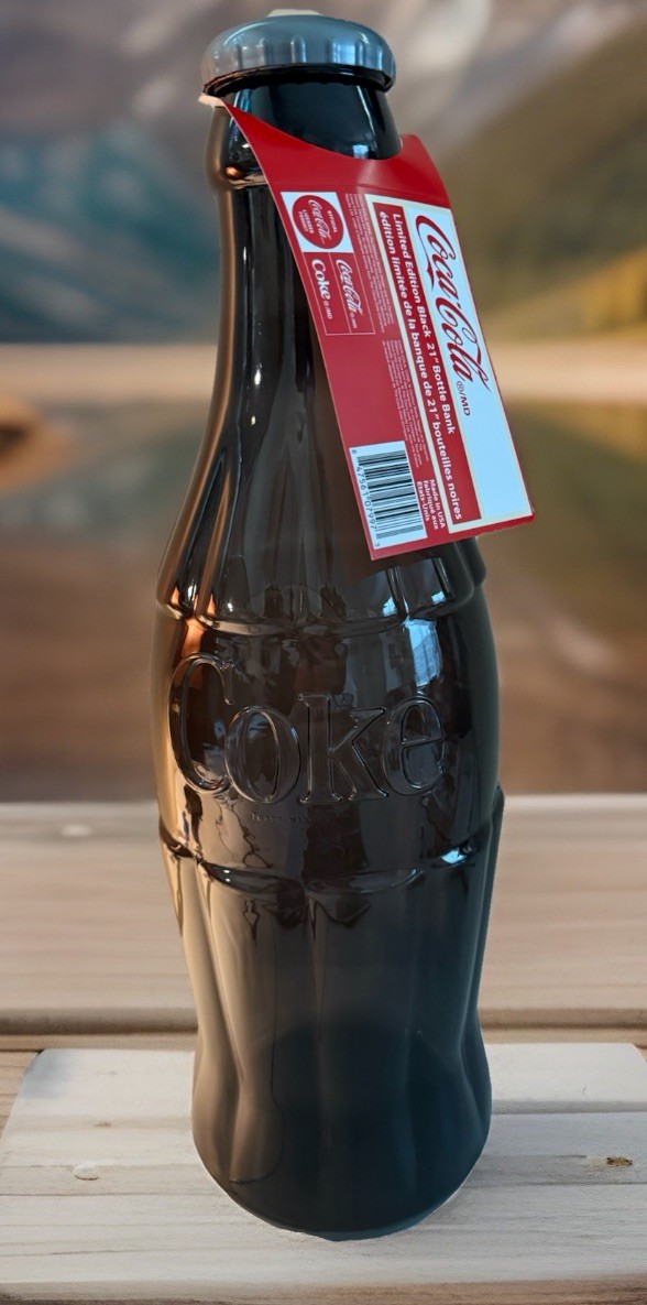 HUGE 22 Inch Licensed Coke Coca Cola Bottle Bank NEW COLOR NEON BLACK