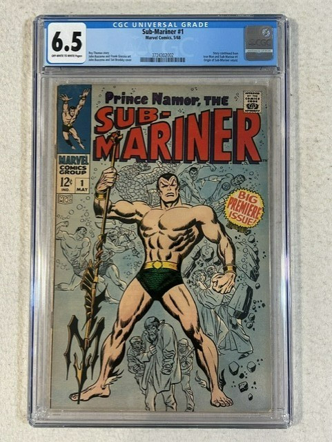 PRINCE NAMOR THE SUB-MARINER 1 CGC 6.5 OFF-WHITE TO WHITE PAGES MARVEL 1968