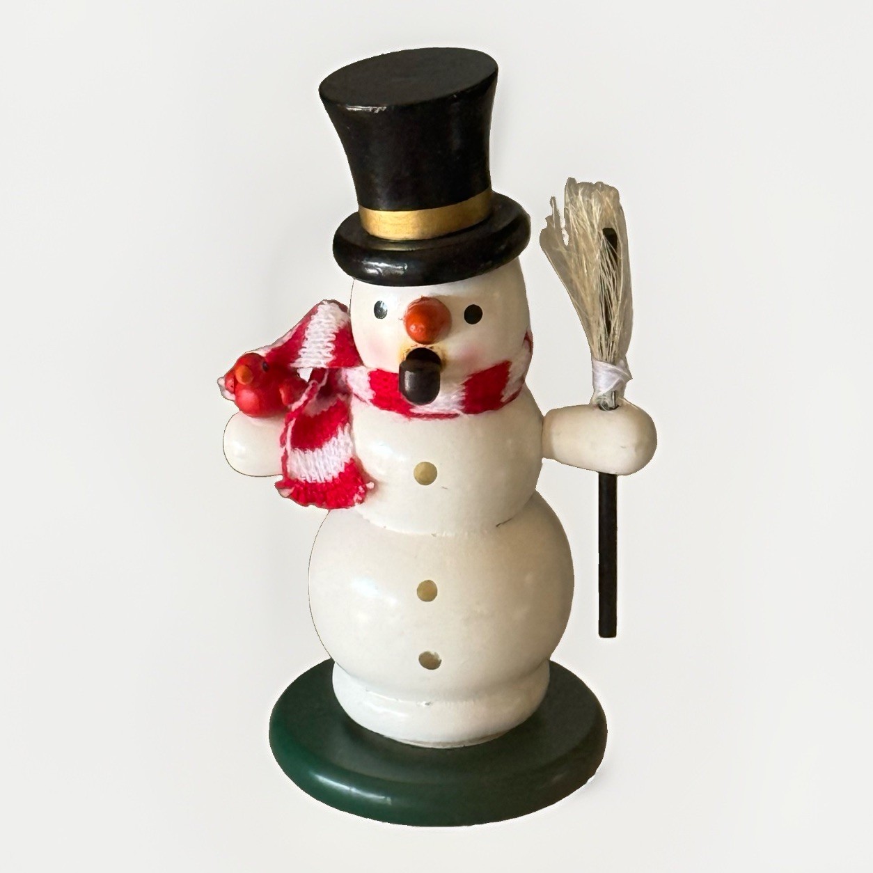 Vintage German Wooden Erzgebirge Snowman Smoker Figure