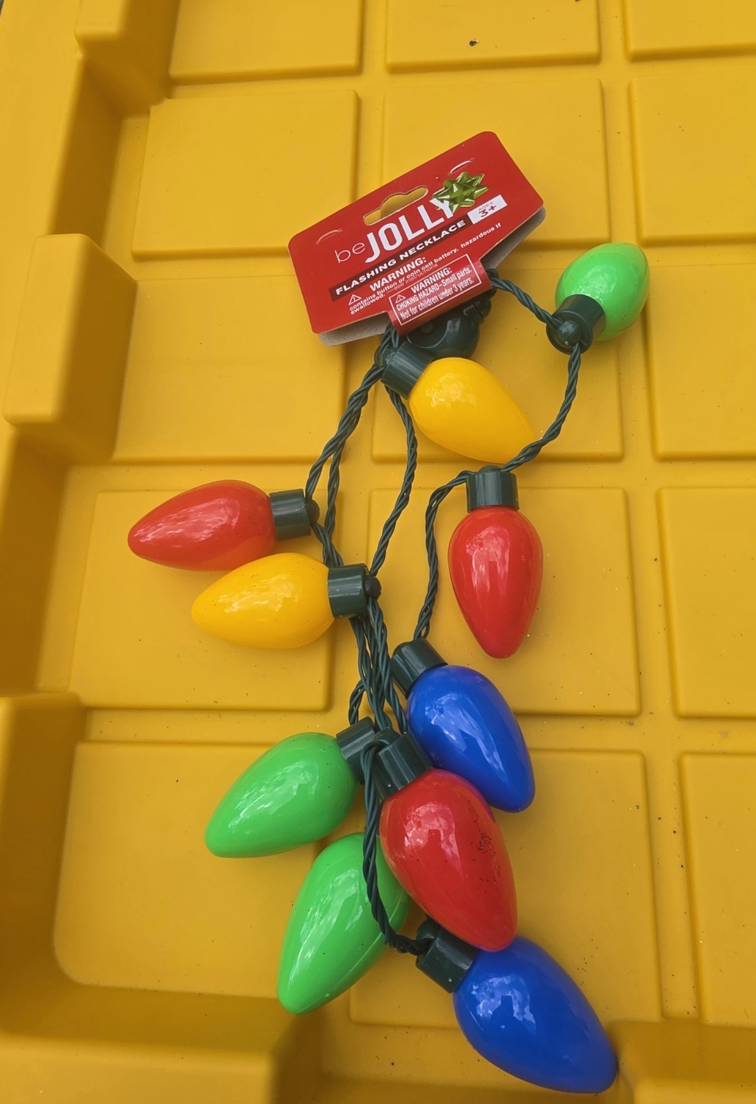 Festive Voice - Be Jolly - Flashing Christmas Jumbo Light Up Necklace - NWT
