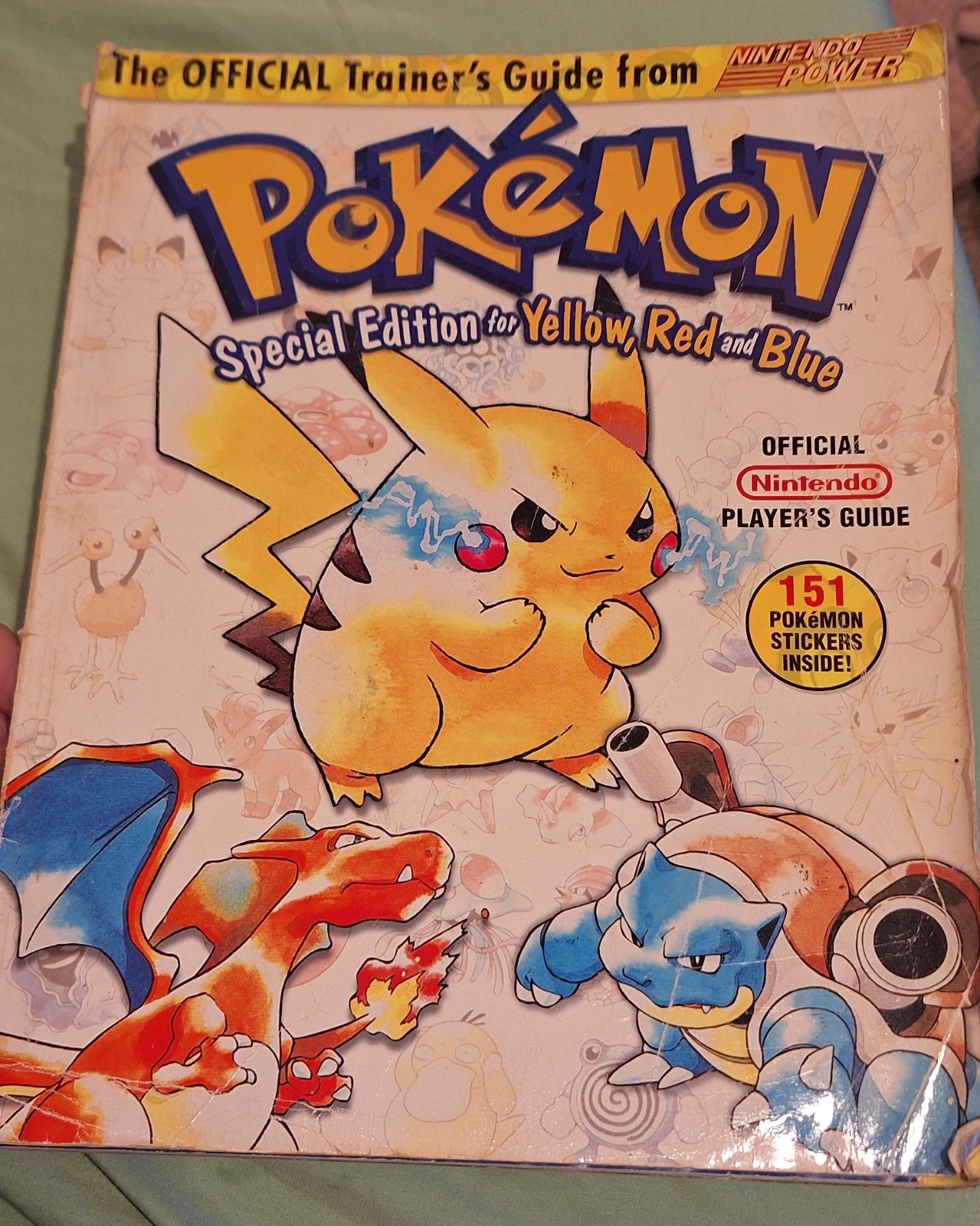 Vintage 1999 Official Pokemon Special Edition Yellow Red and Blue Trainers Guide