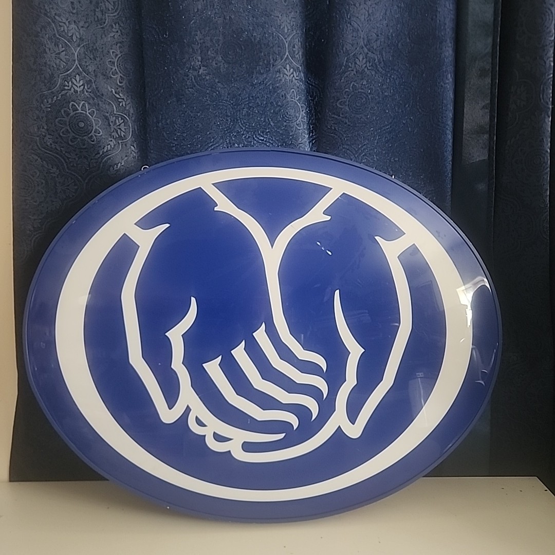 Vintage Allstate Insurance Dual Sided Sign 30 By 25 Advertisement 