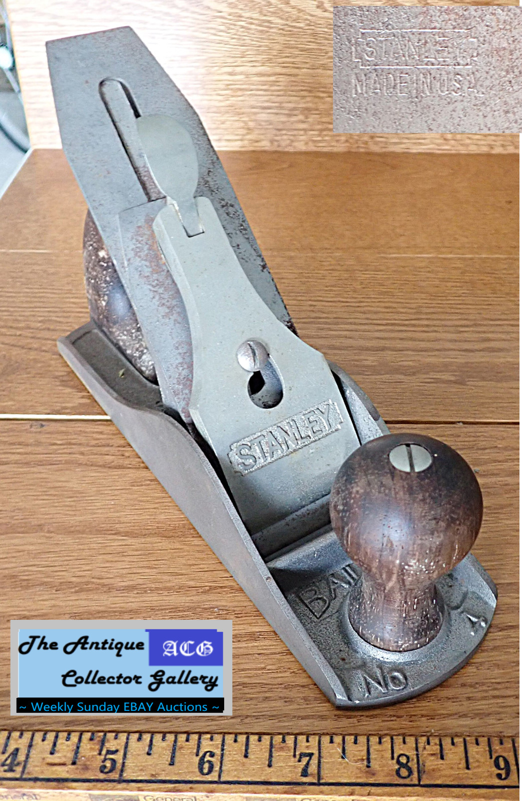 Antique⌛Stanley Bailey #4 Bench Jack 🪙 Stanley Iron🪙Corrugated