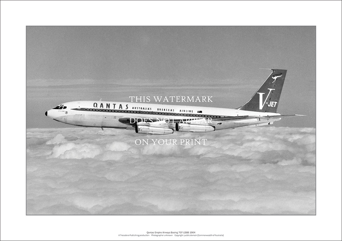 Qantas Empire Airways Boeing 707-138B A2 Art Print – V-Jet – 59 x 42 cm Poster
