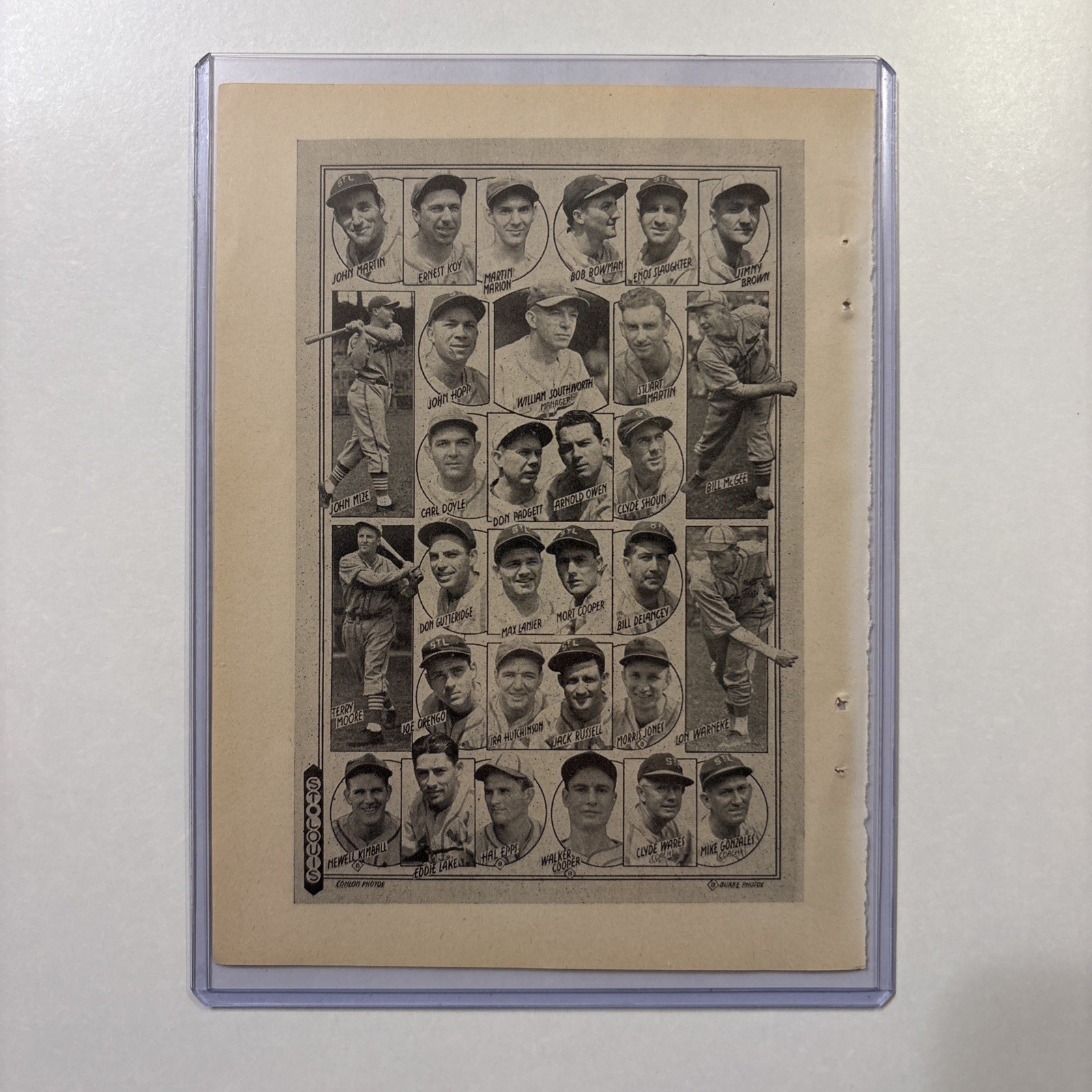 1940 St. Louis Cardinals Picture Enos Slaughter/Johnny Mize Antique Baseball HOF
