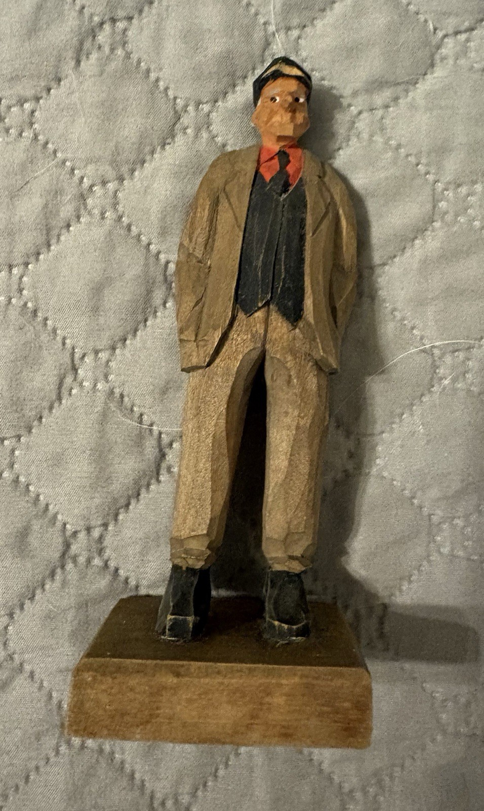 Vintage Hand Carved Chas Hannah Wood Figure