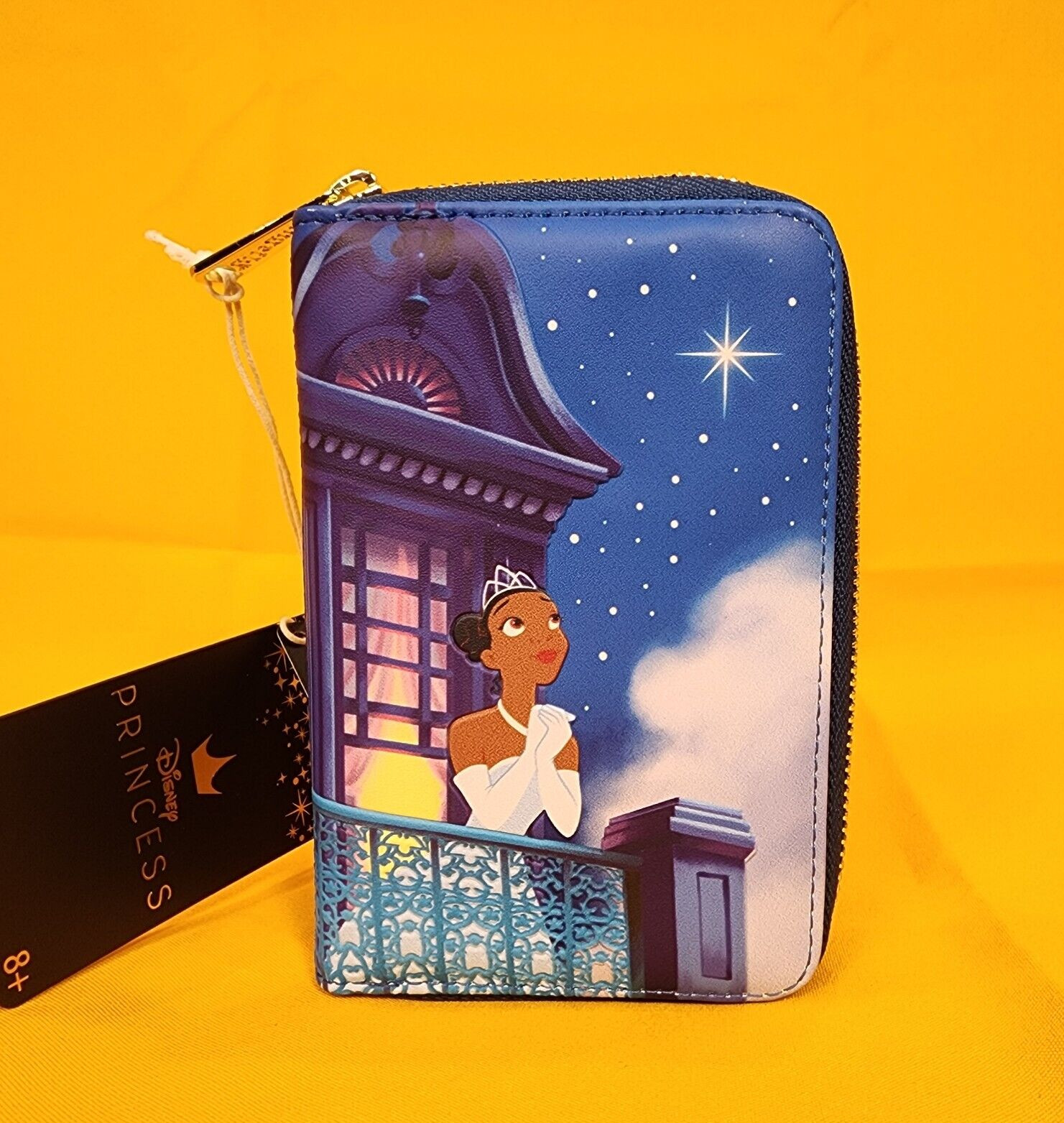 Loungefly Disney Princess Tiana Glow Stars Princess and the Frog Zip Wallet NEW