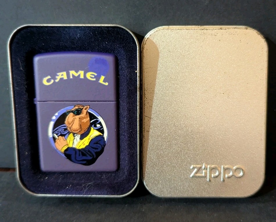 Vintage  1997 Camel Zippo Joe Window New/never used with original Tin
