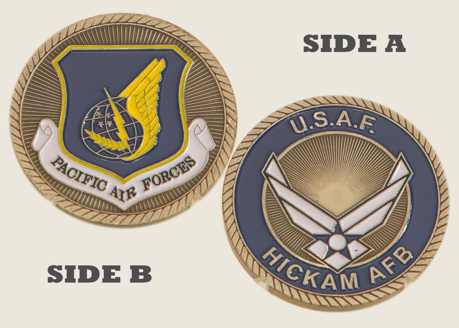 Pacific Air Forces Hickam AFB USAF Challenge Coin  1#22