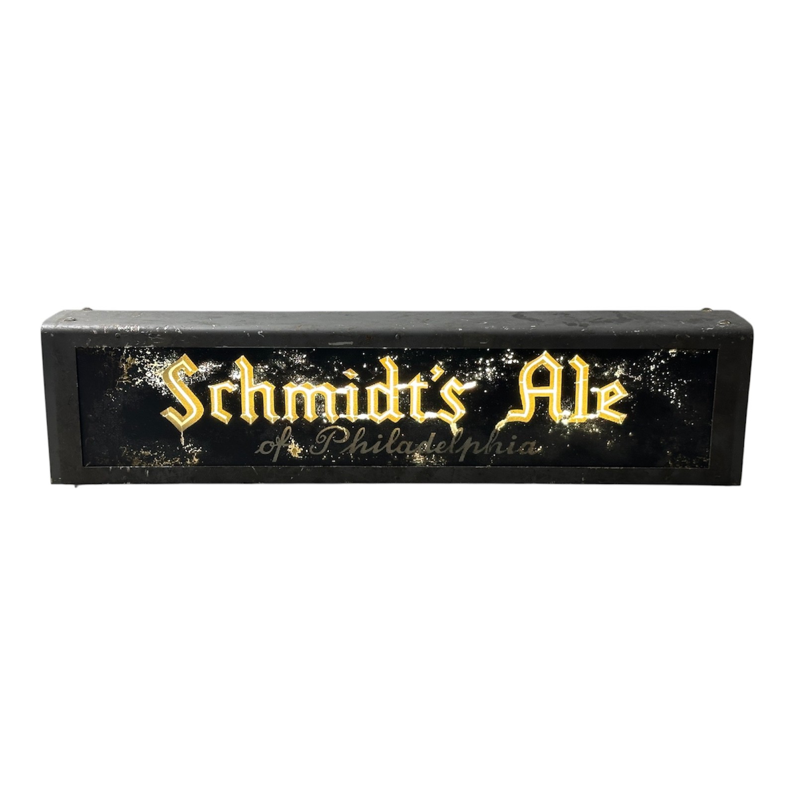 VTG 1950s Schmidt's Ale Raycon Fluraflex Reverse Glass Lighted Sign Philadelphia