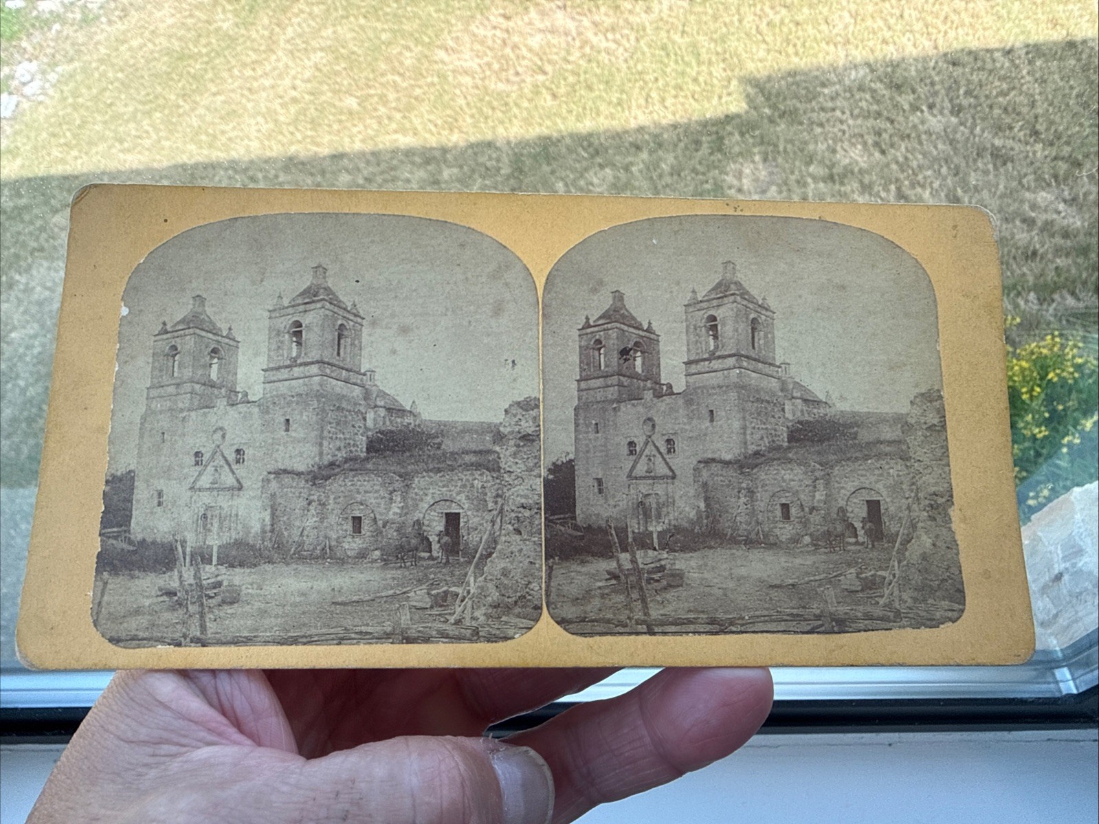 Rare 1870’s H.A. Doerr Stereo view Of The Concepcion Spanish Mission San Antonio