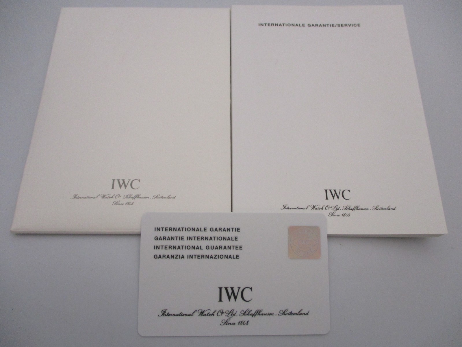 IWC Open/Blank 2-Year Watch Guarantee Card Book & Microfiber Cloth New-Old-Stock