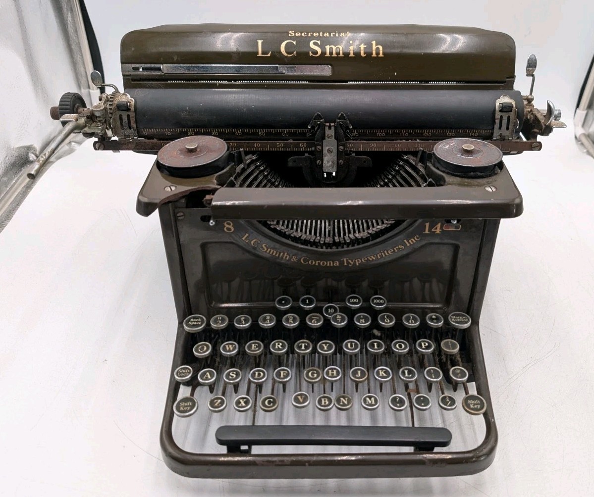 Vtg 1920-1930 LC Smith & Corona 8 14 in Typewriter - READ (#10 Tab Key Not Work)