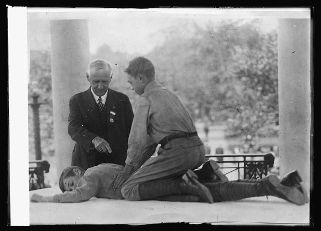 Photo:1910s Doctor Examining Boy on Porch Patient Treatment Photo