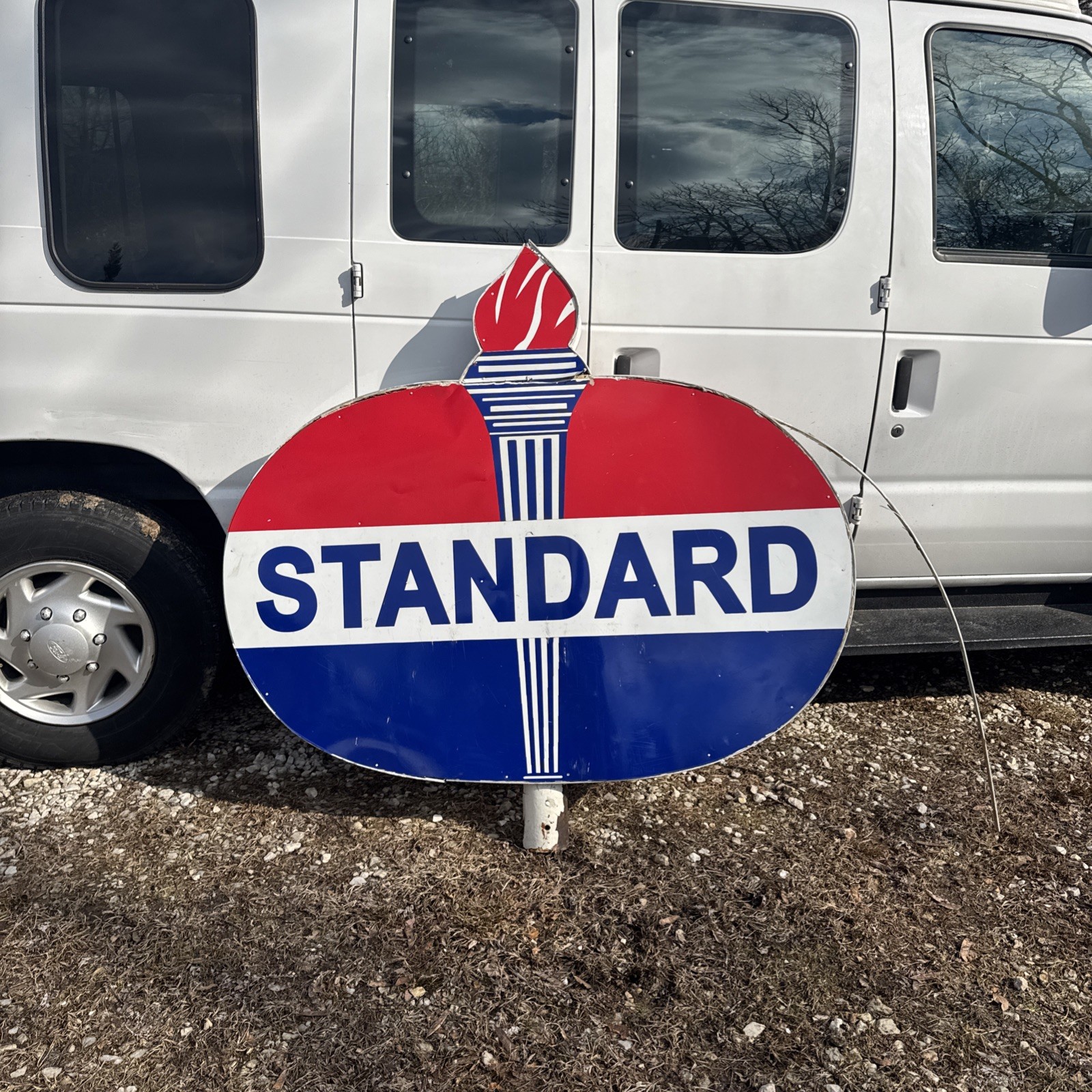 Standard  Gas Station Torch Double Sided Sign Heavy 56in Plastic