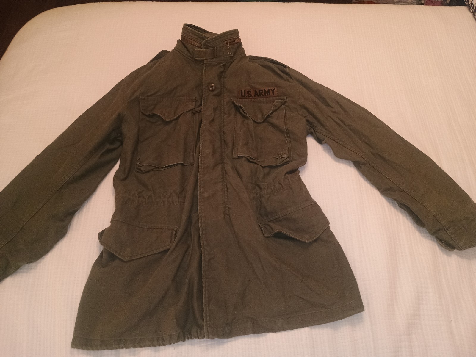 Vintage 1976 US Army M-65 Field Jacket Small Long So-Sew Styles OG-107