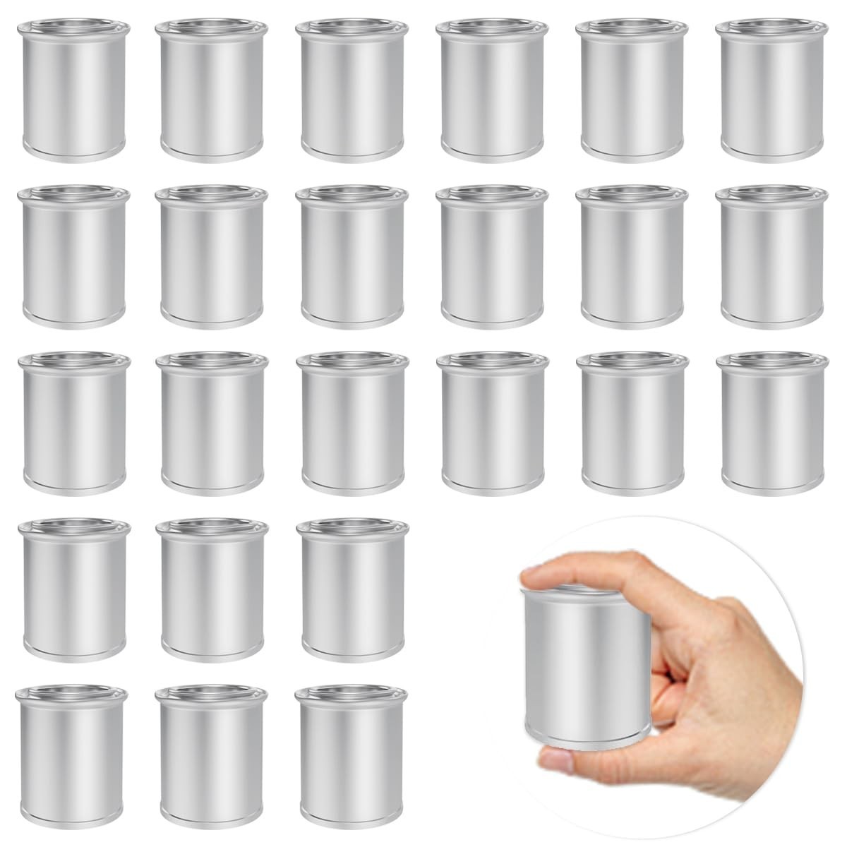 24 Pack Empty Paint Cans with Lids - 1/4 Pint & Touch Up Cup, Perfect for DIY Pr
