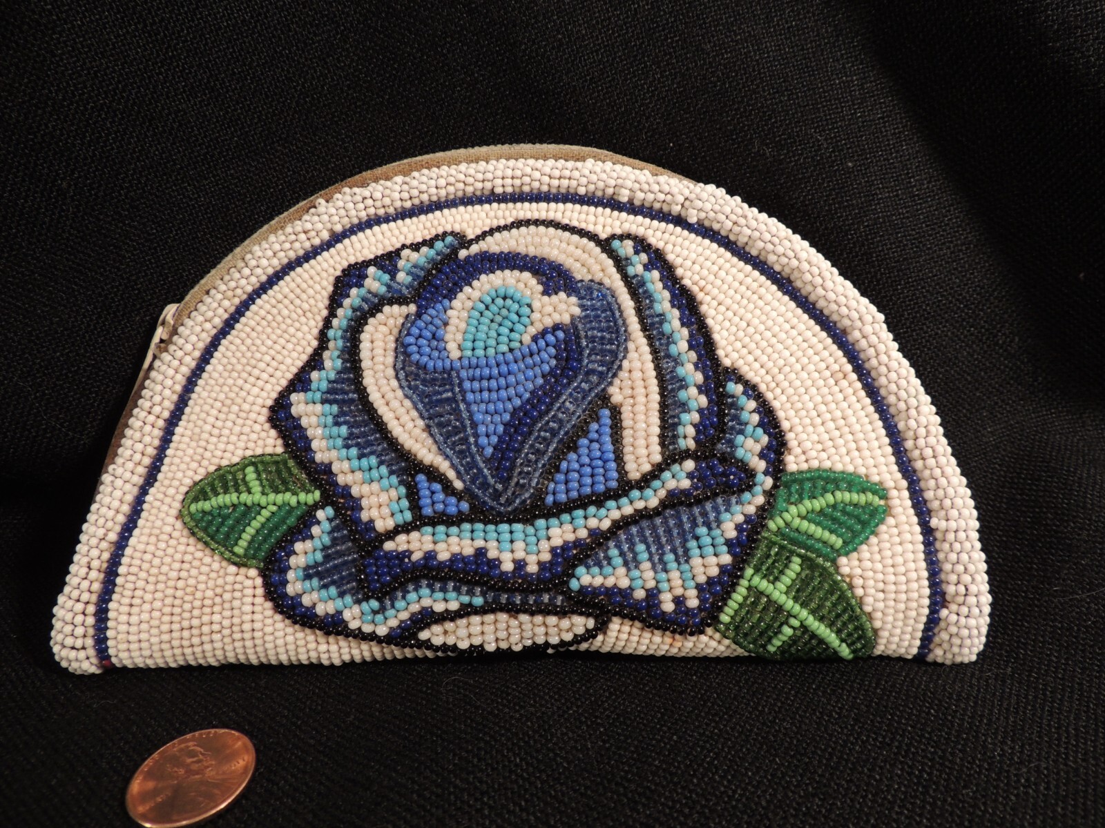Antique Vtg Crow Plateau American Indian 2 Sided Beaded Flat Bag Purse c1930/40s