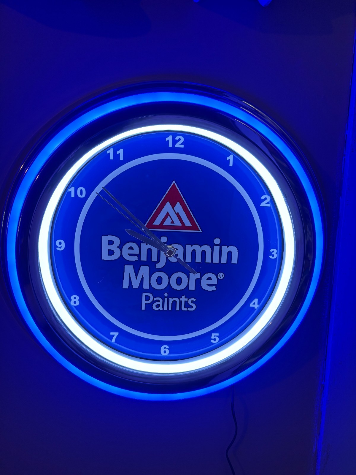 Benjamin Moore Paint Hardware Store Neon Style Retro LED Clock Advertising  Sign