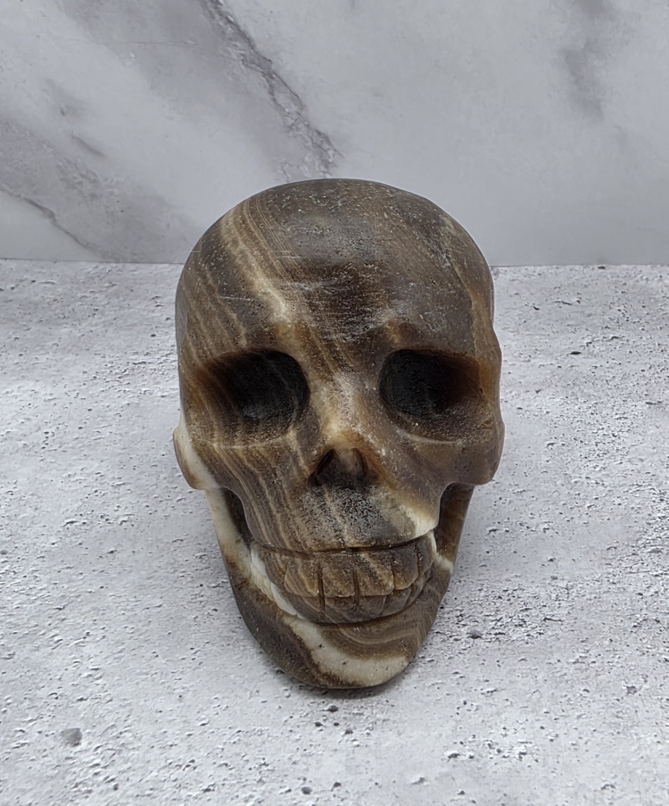 Amber Calcite Skull – Hand Carved Natural Stone Crystal Skull