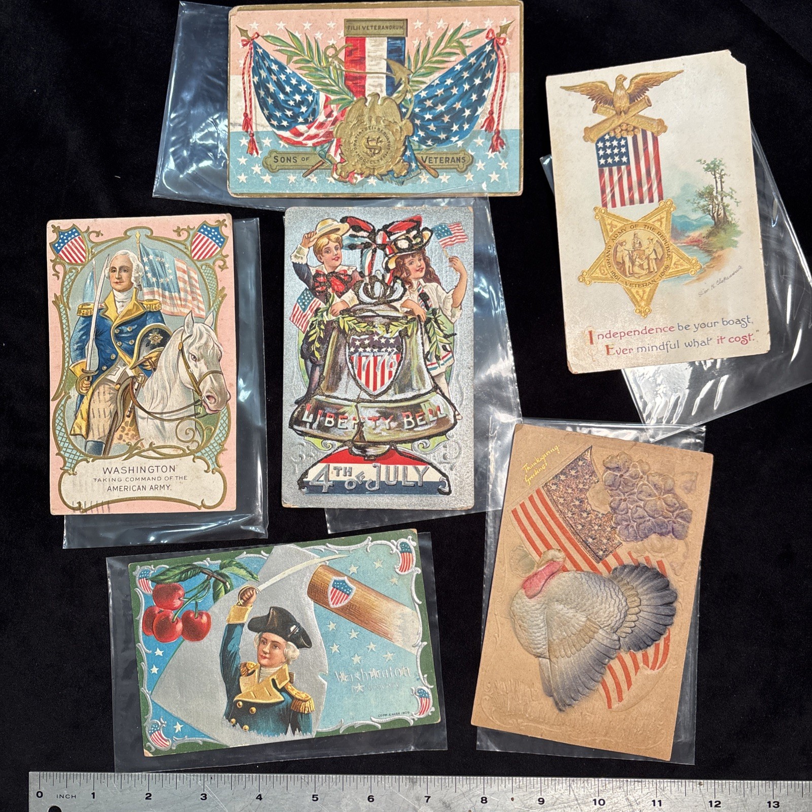 Lot 6 Vintage American Patriotic George Washington July 4th 1909-20 Freeship