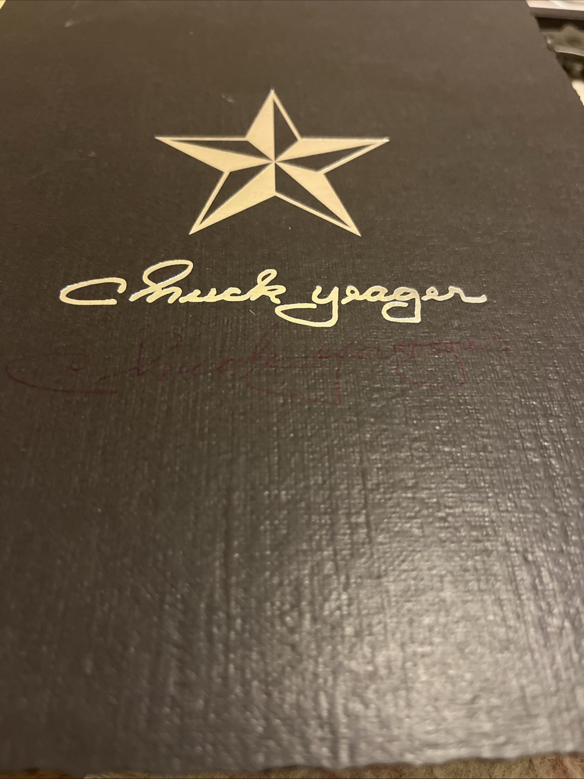 Chuck Yeager Signed Photo Card Cover