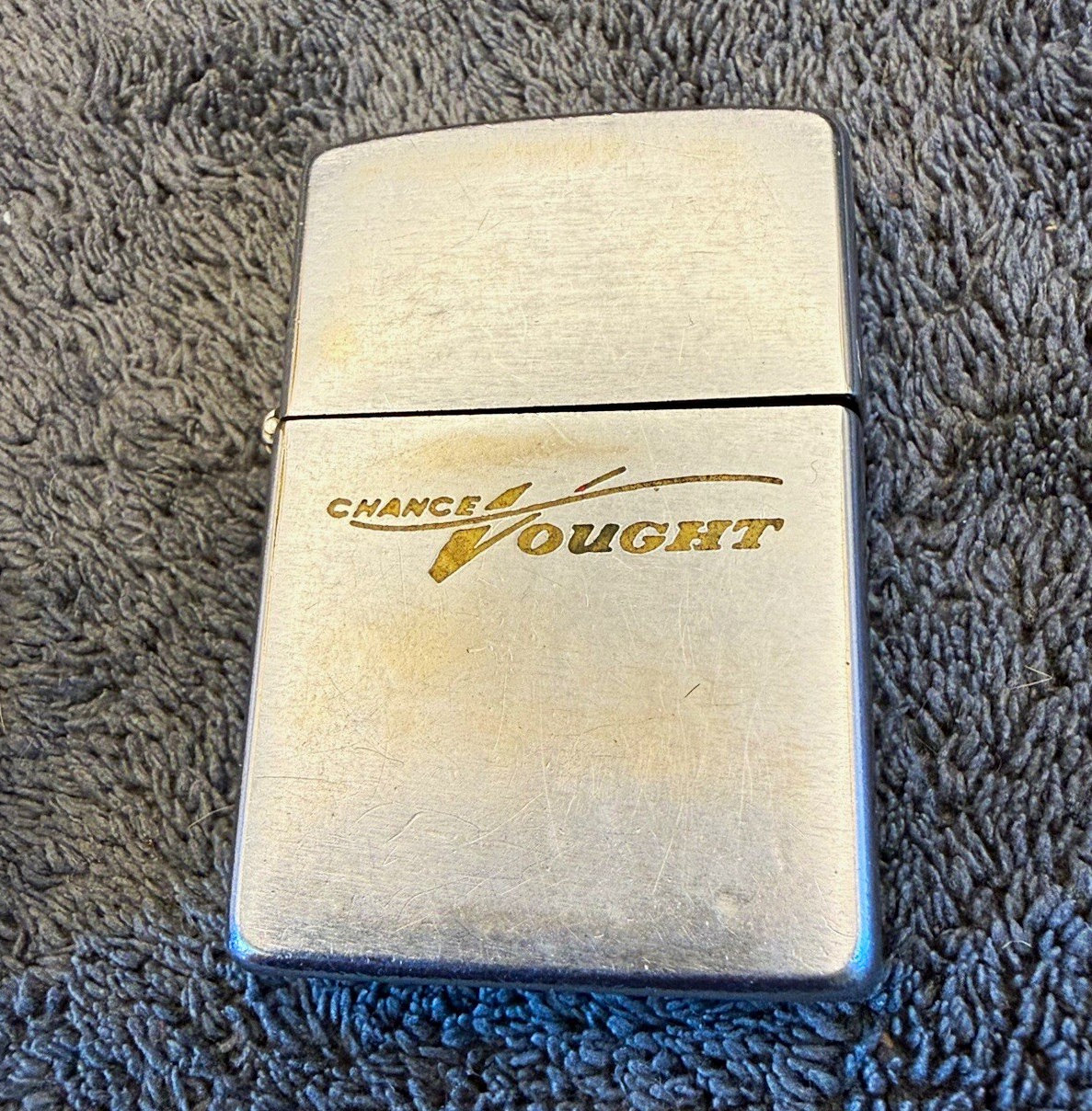 Vintage 1954 Chance Vought Aircraft Zippo Lighter - PAT 2517191 Matching Insert