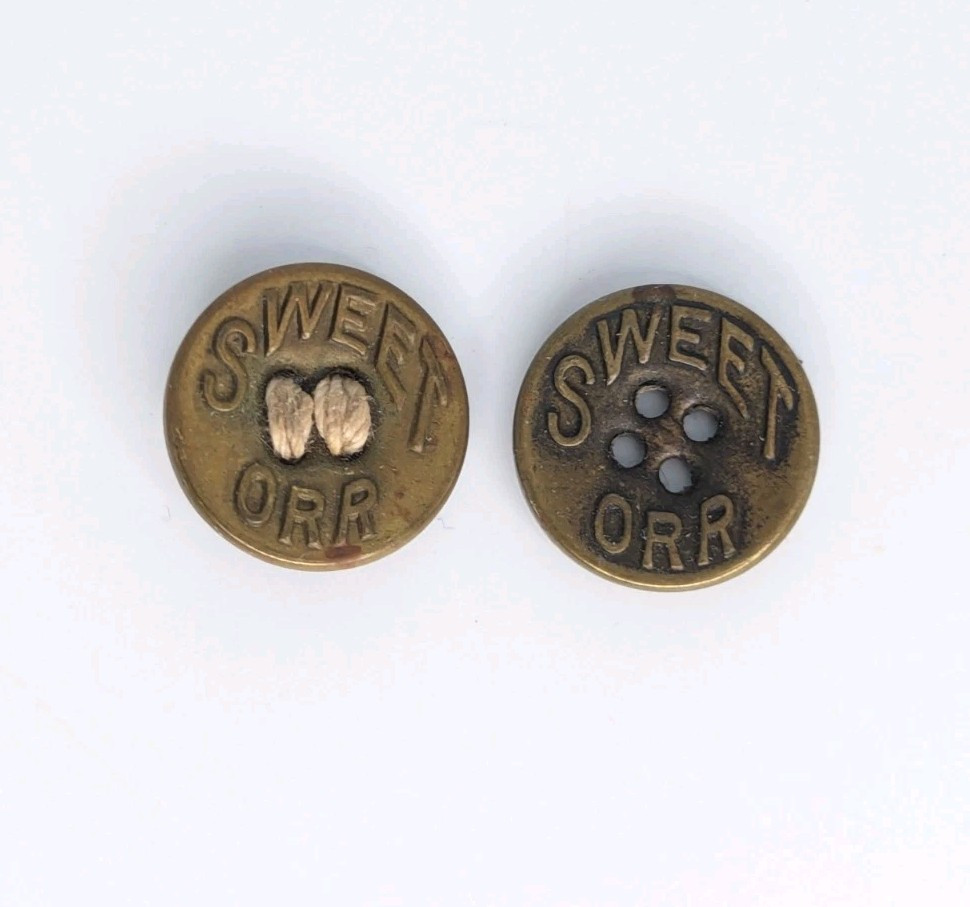 Vintage Sweet Orr Buttons Brass for Overalls Shirt Pants Pair Lot of 2 Workwear
