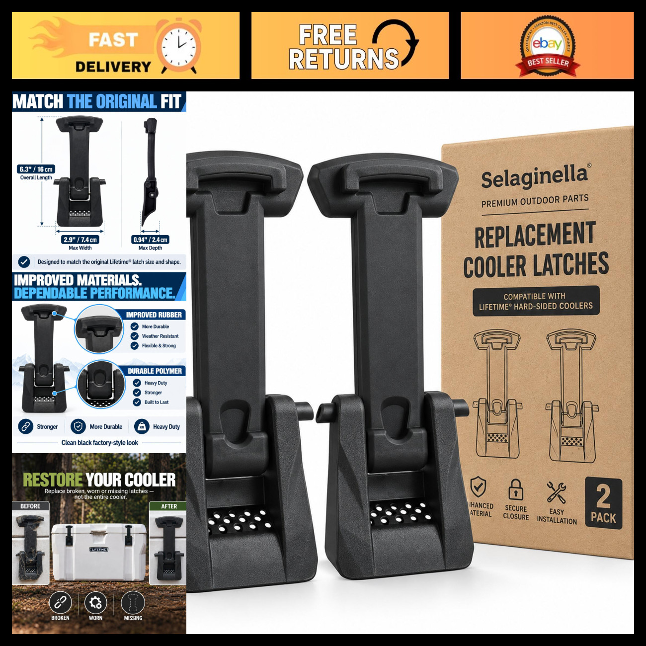 Cooler Latches Compatible with Lifetime Coolers, Cooler Latch Replacement Parts
