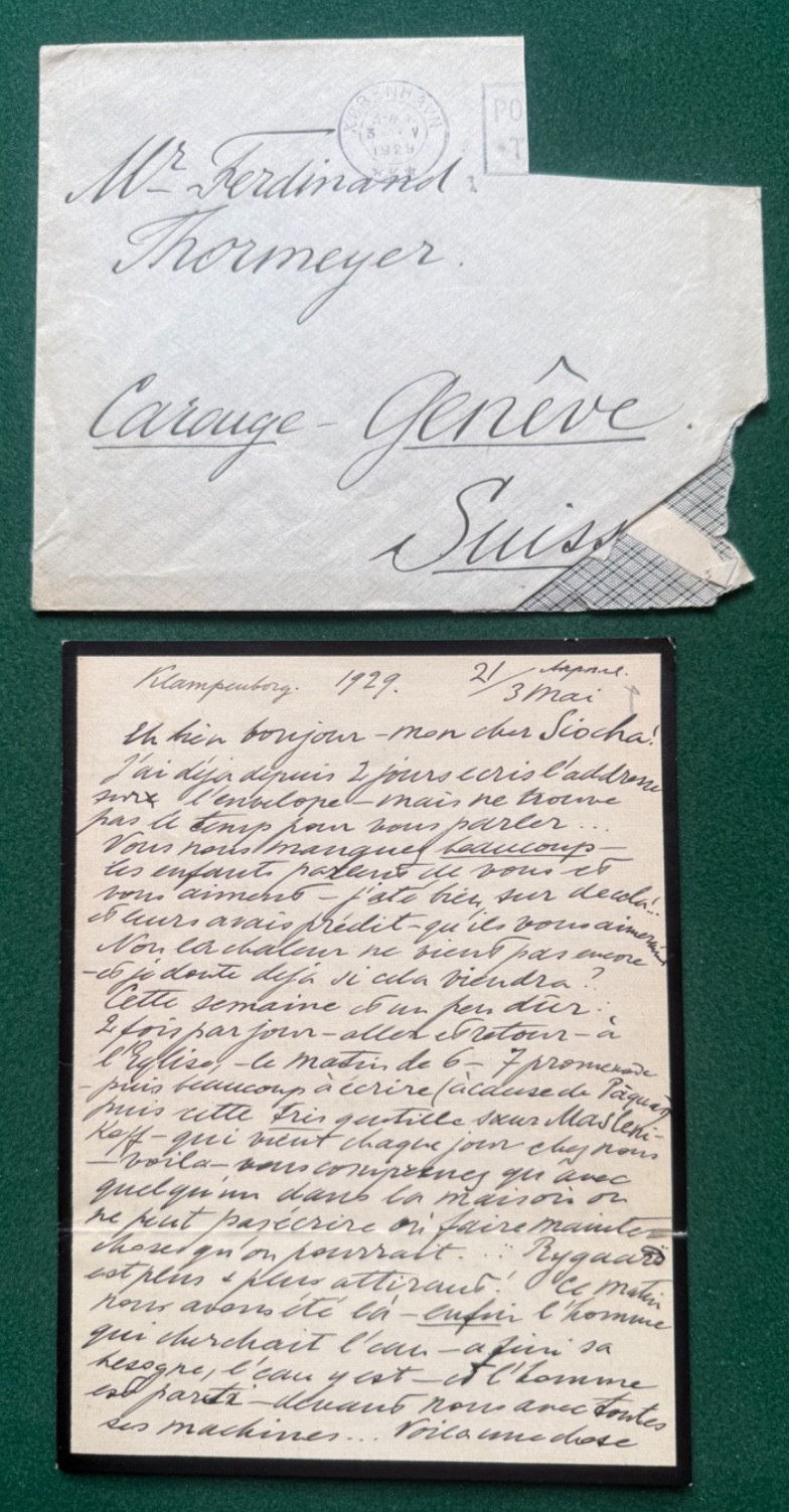 Antique Imperial Russian Signed Letter Grand Duchess Olga Romanov Gatchina