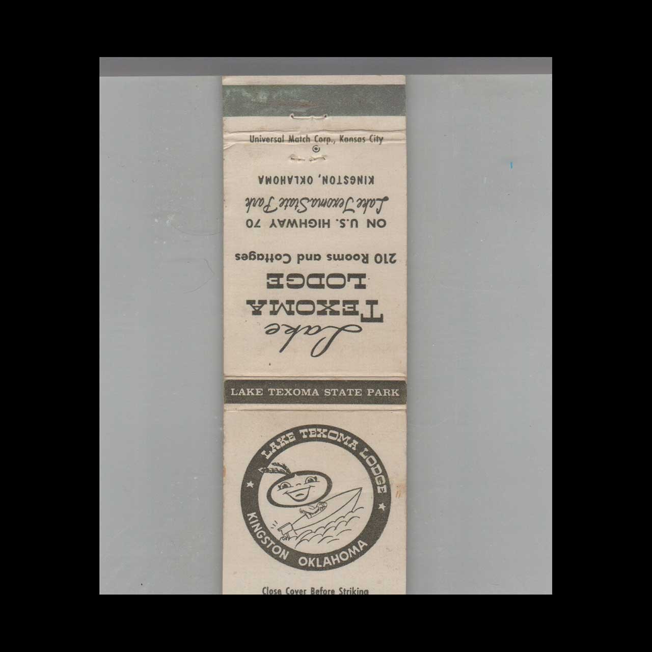 Matchbook Cover Lake Texoma Lodge Kingston, OK