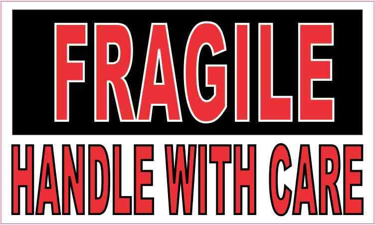 5x3 Fragile Handle With Care Magnet Vinyl Magnetic Caution Sign Decal Magnets