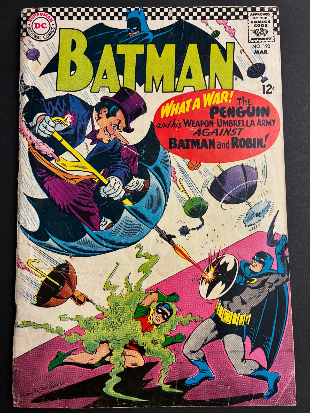 Batman 190 Conserved (see descrip) -- Classic Penguin Cover 1967
