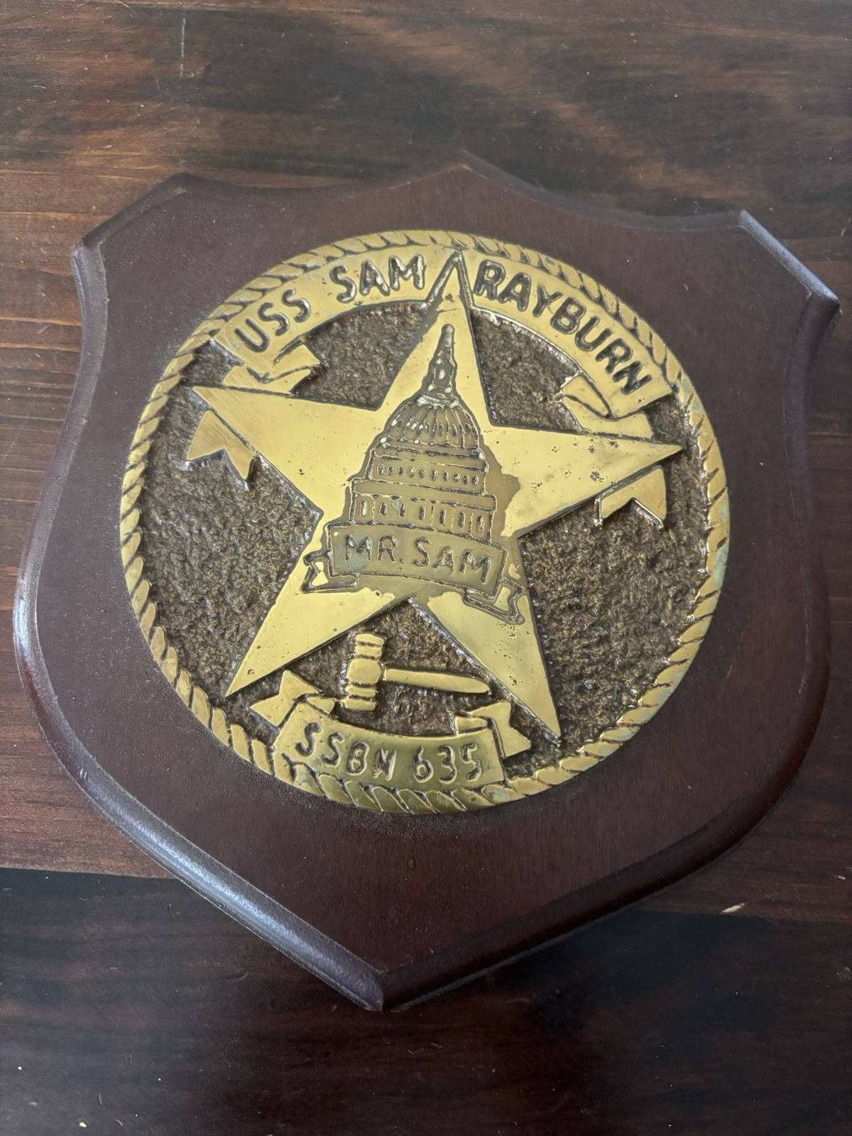 USS Sam Rayburn Bronze Plaque