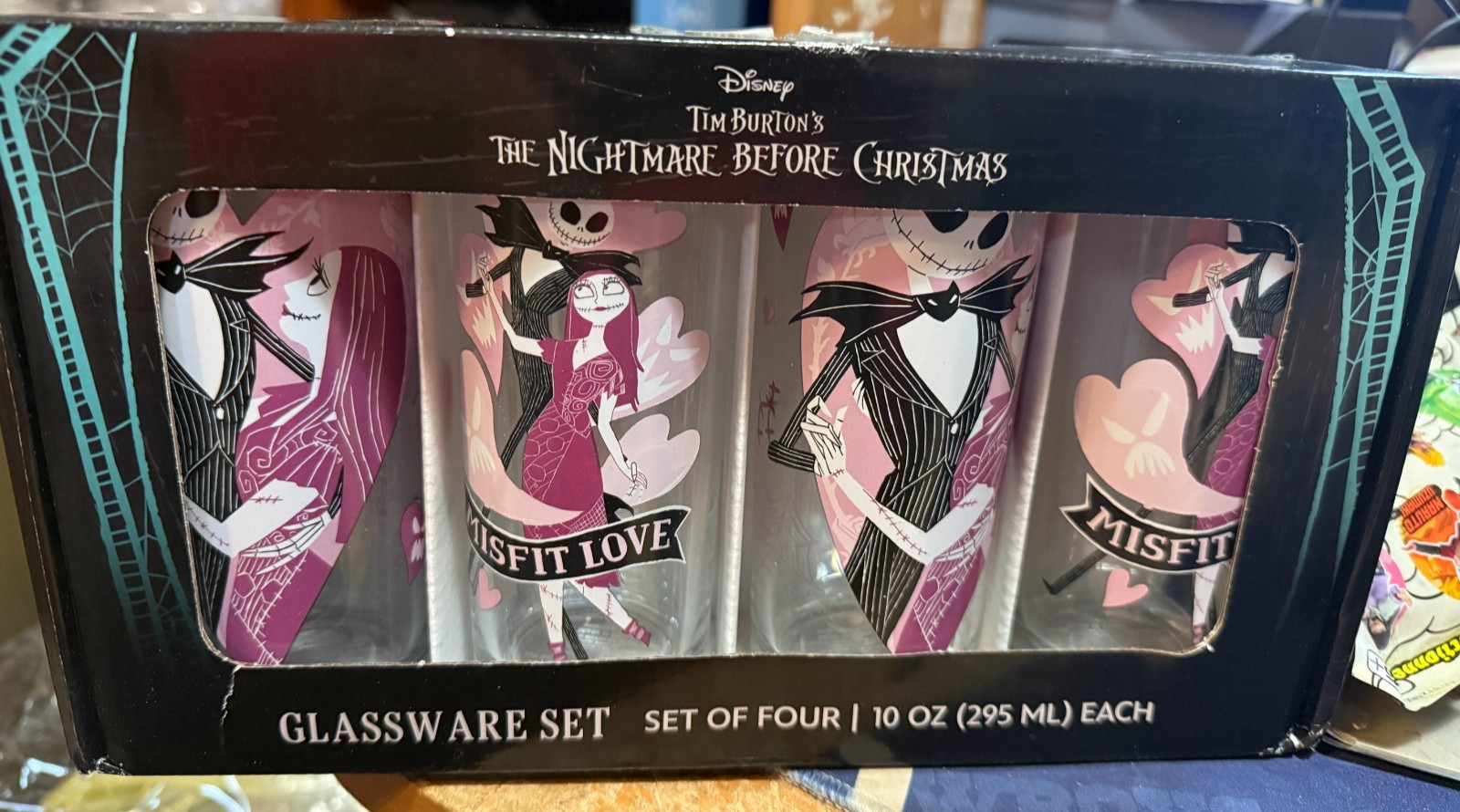 Disney Tim Burtons--The Nightmare Before Christmas Glasses--16oz Set Of 4