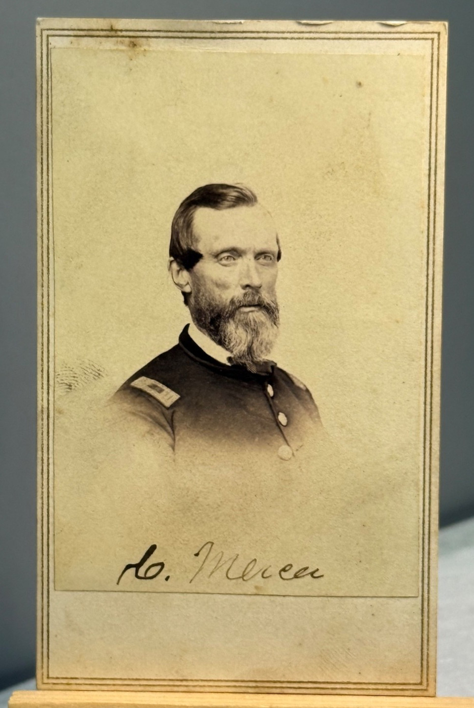 1865 Civil War CDV Captain Cornelius Mercer, 12th W. Va. Infantry Co. E Signed