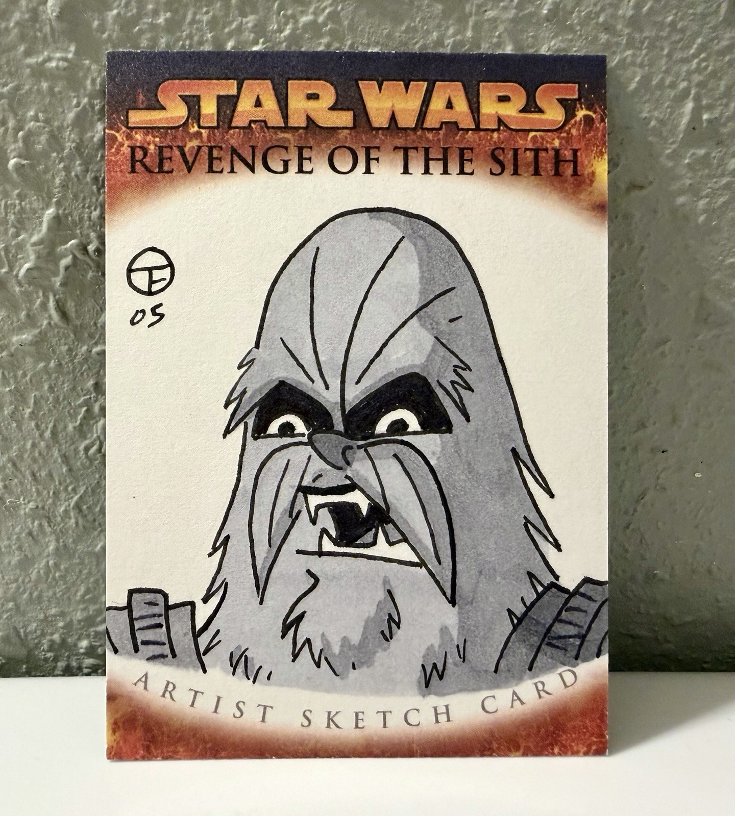 2005 TOPPS STAR WARS CHEWBACCA ROTS SKETCH CARD OTIS FRAMPTON #1/1 SM