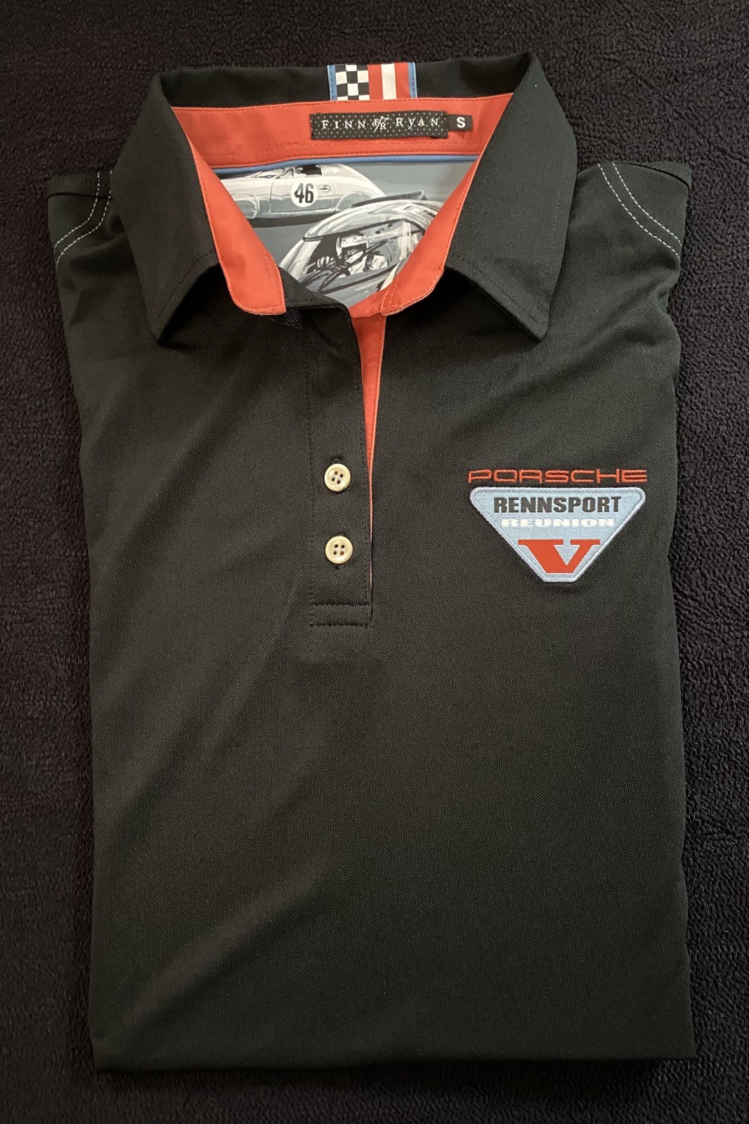 2015 PORSCHE Rennsport Reunion V Womens Polo Shirt M Black NEW