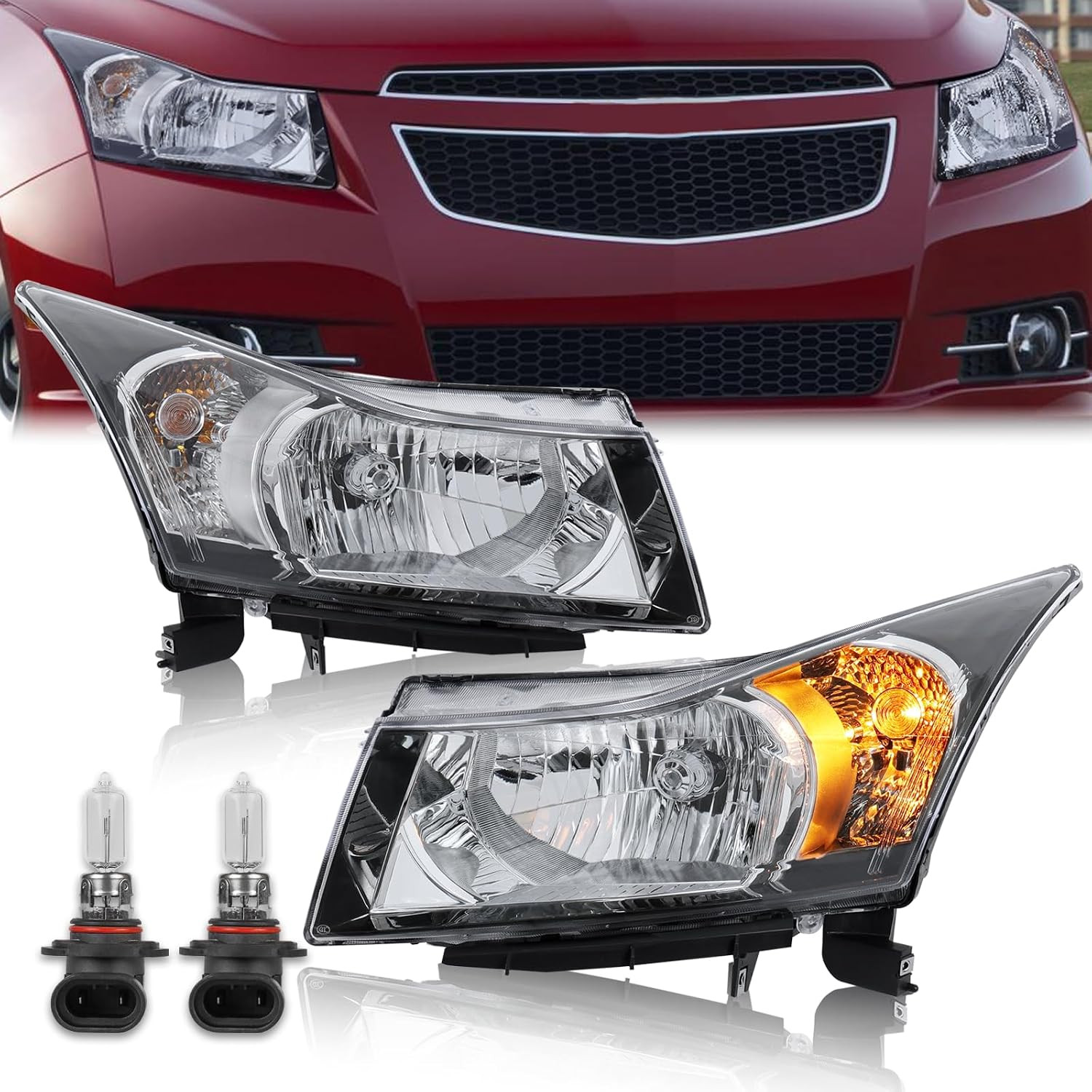 Pair Headlights Assembly Front Lamp Replacement Headlight Compatible with 2011-2